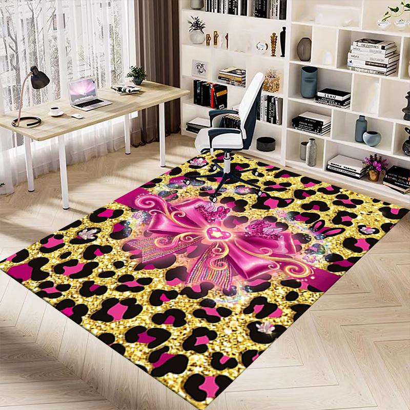1PC Leopard print Glitter Non-Slip Floor Carpet Compatible for Office&Living Room&Bedroom&Dining room -  Soft & Pattern-G0342