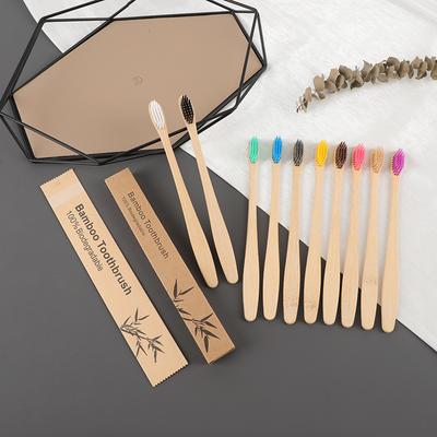 Ready Stock Fast Shipping Waterdrop Soft Disposable Custom Pack for Adults Kids Natural Eco Biodegradable Bamboo Toothbrush