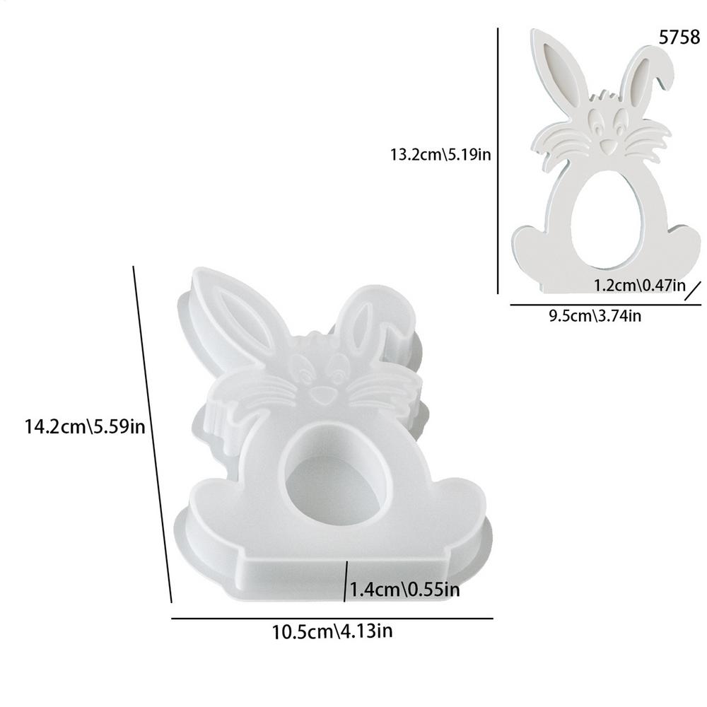 Silicone Molds Easter Bunny Ornament Silicone Mold DIY Rabbit Hanging Pendant Casting Molds For Rabbit Decor Plaster Resin Craft