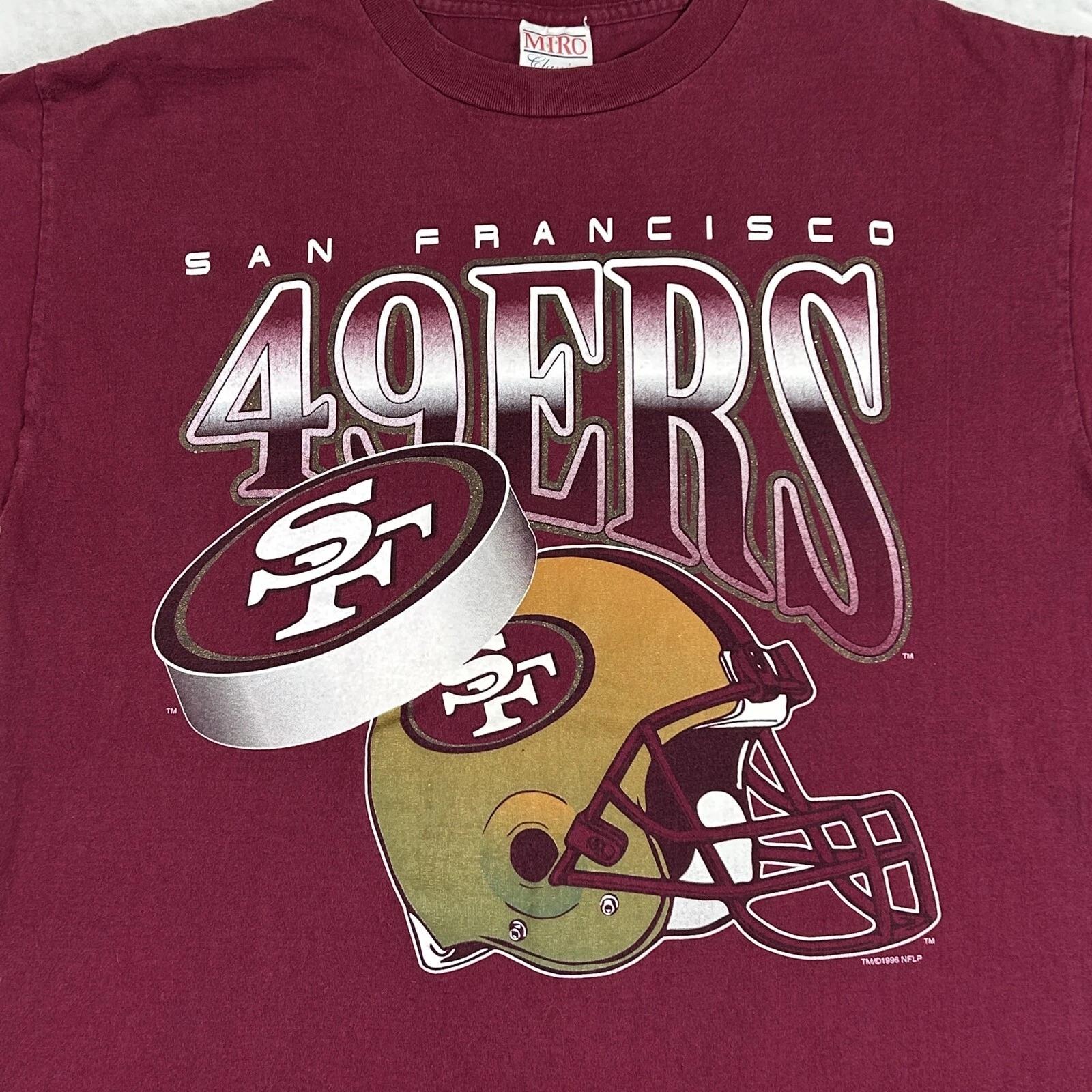vintage 90s SAN FRANCISCO 49ERS T-Shirt LARGE nfl football helmet hip hop XL