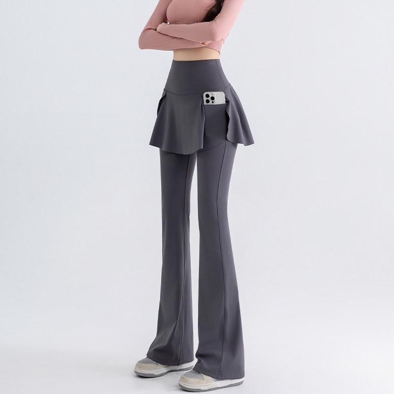 

Women s High Waist Micro Flare Yoga Pants with Pockets - Thin Two-Piece Look, Versatile Base Layer for Spring/Autumn 2026, Plus Size Available M