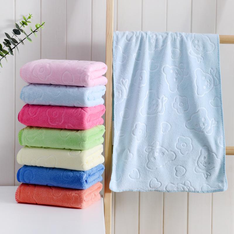 Cute Cartoon Bear Flower Embossed Towels, Soft Absorbent Quick-Drying Face Towels, High-End Gift Towels for Men and Women