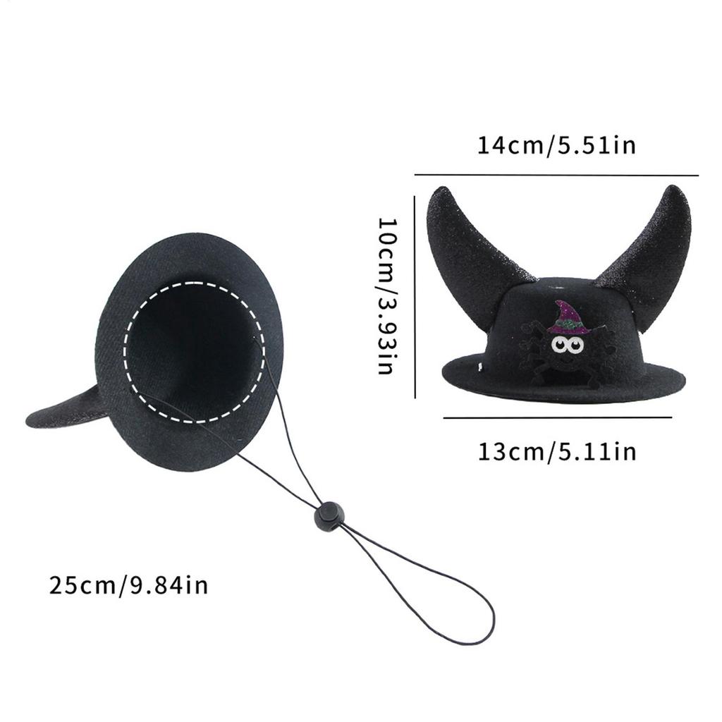 Dog Hat Horn Design Halloween Pet Hat Adjustable Costume Headwear For Family Gathering Festival Celebration Stage Show Theater