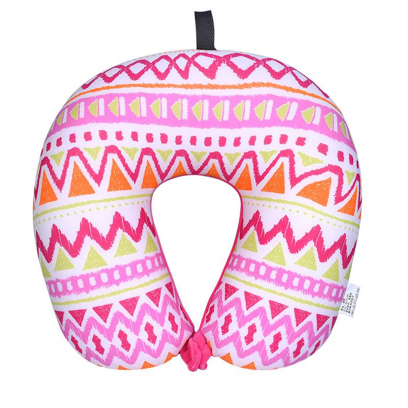Custom Logo Solid Color U-Shaped Travel Neck Pillow with Foam Particle Support