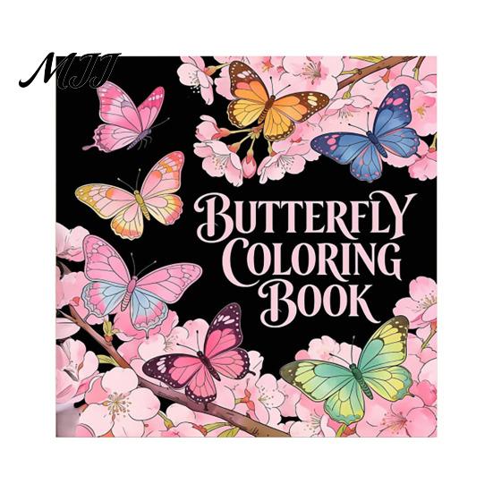 Stationery Gifts for Teens Butterfly Coloring Book Adults And Kids, Compact Size with Artistic Stress Relief Tools Thick Cotton Pulp Paper,
