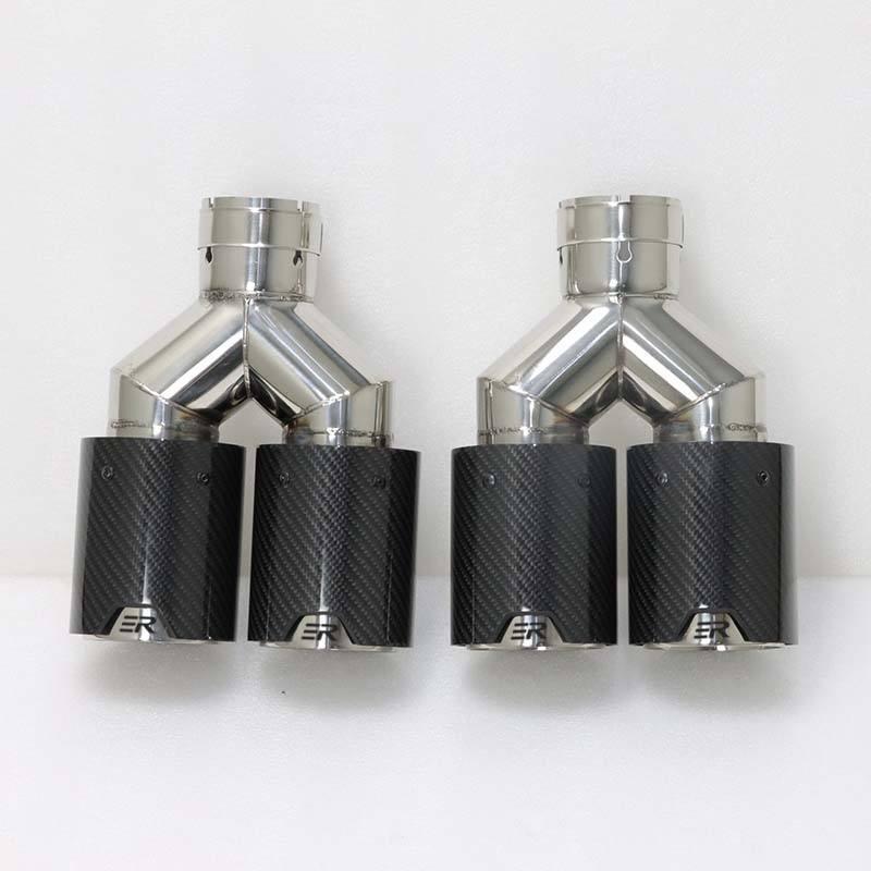 Univerzální tlumič výfuku s dvojitou koncovkou z uhlíkových vláken a nerezové oceli pro modely BMW M