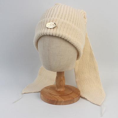Yunibeosyeolkemiseuteuli Rabbit Long Ear Ivory Beanie Rabbit Beanie