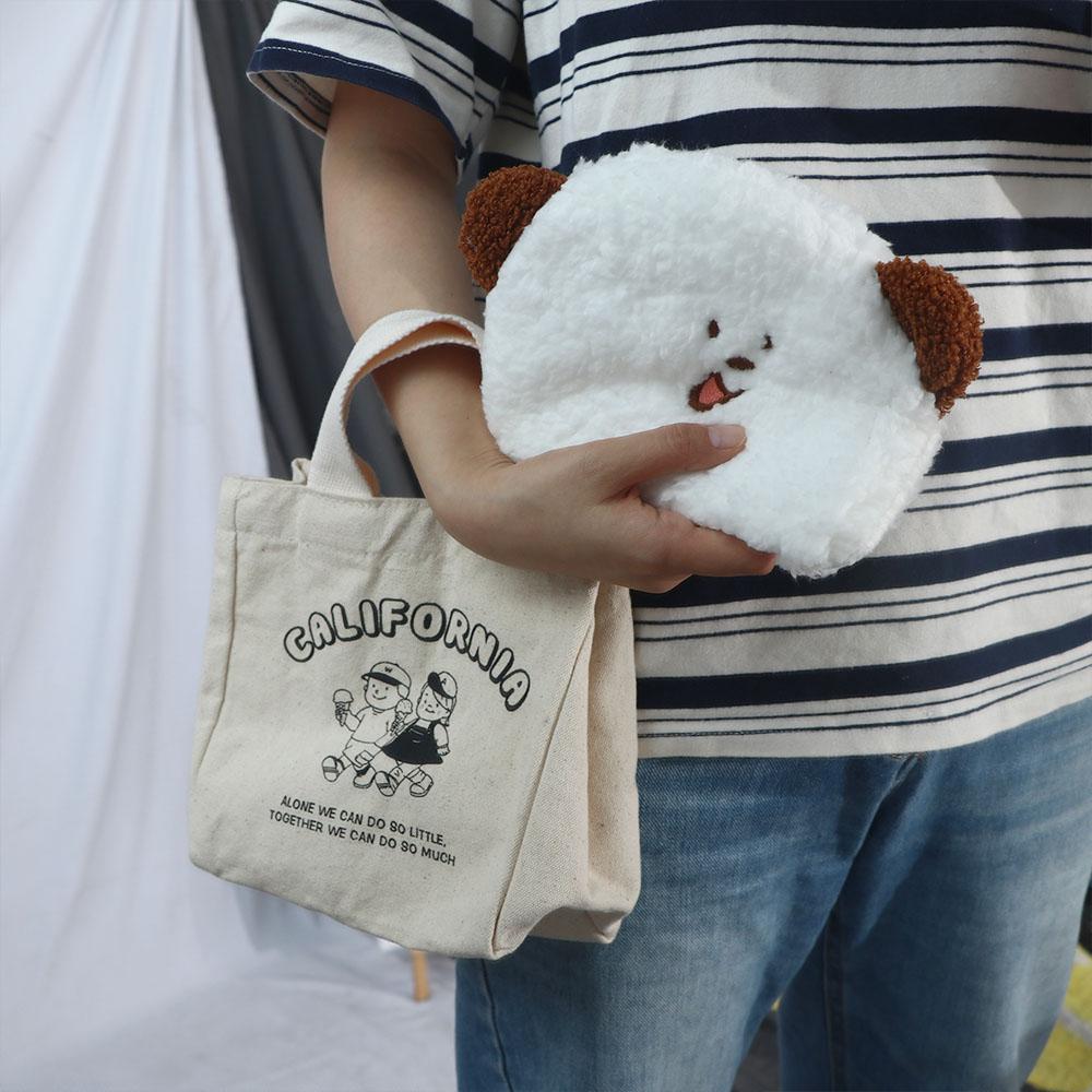 

Cartoon Dog Small Item Bag Portable Earphone Date-cable Bag Casual Plush Puppy Coin Purse Girl