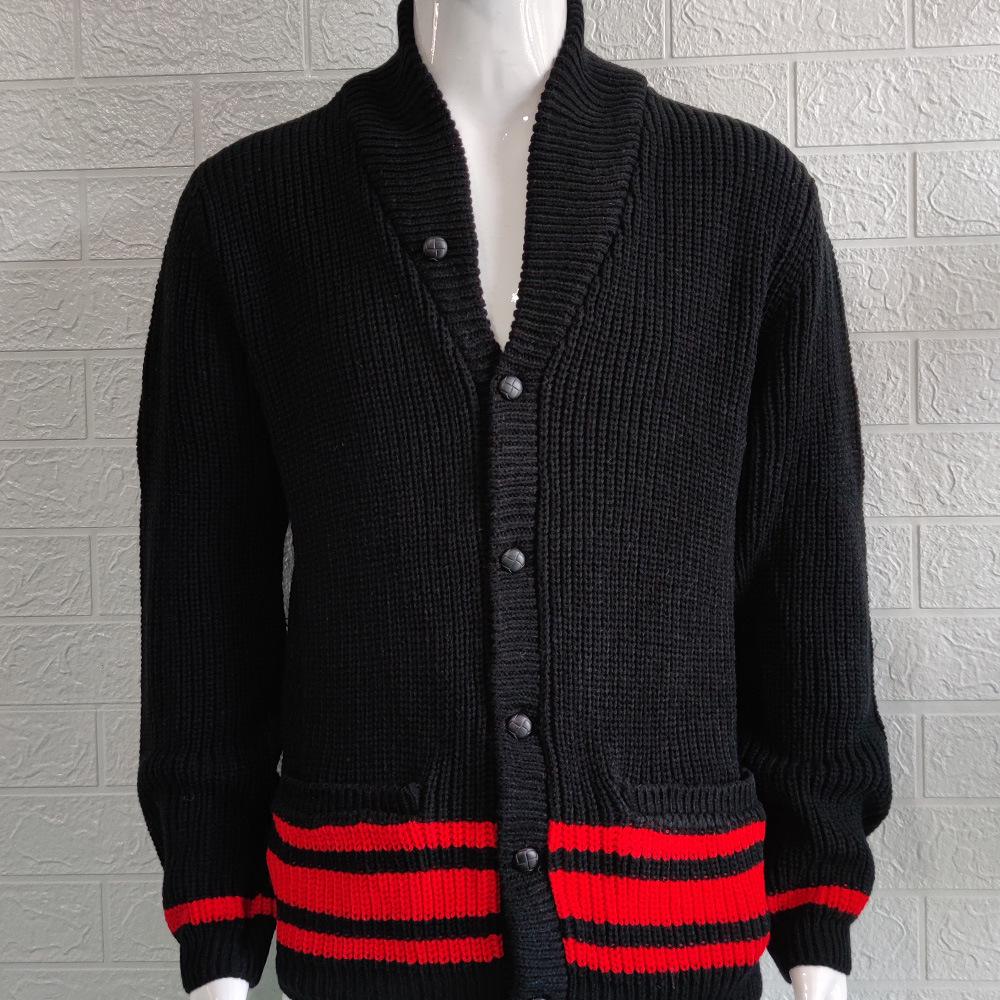 2024 Autumn Men's Casual Solid Color Half-High Collar Button Sweater