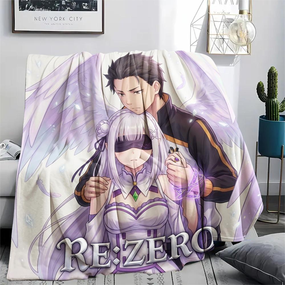 1PC Re Zero Patterned Flannel Blanket Suitable For All Seasons For Home Decor Warmth And Comfort Gifts Holiday Present
