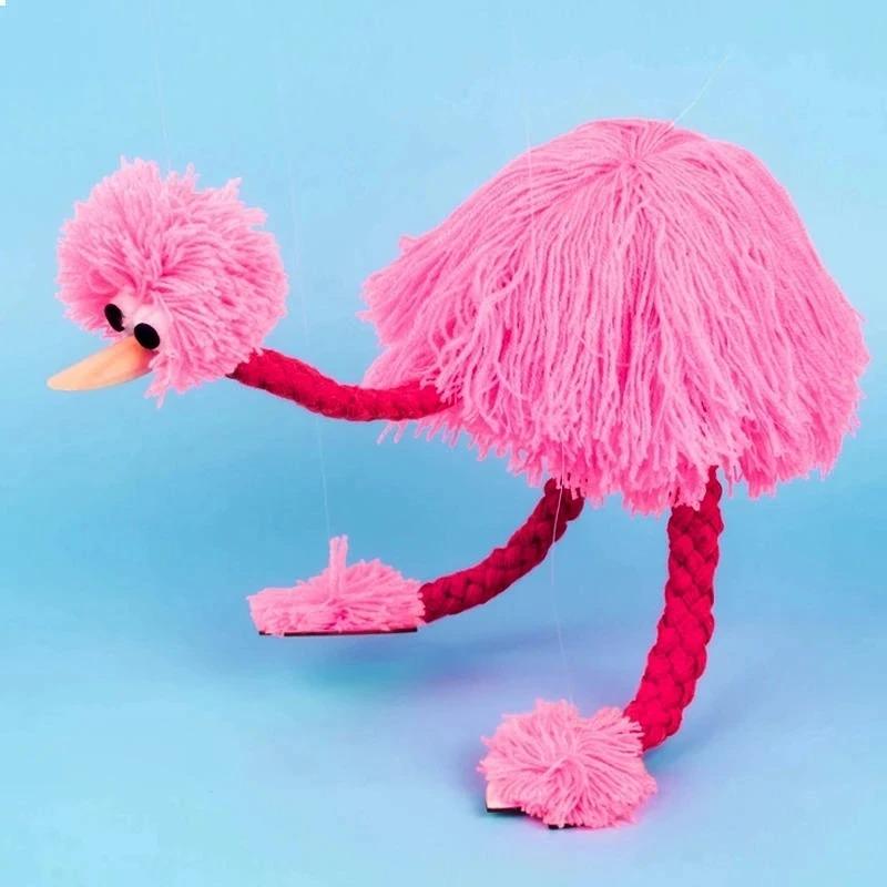 Furry Ostrich Marionette Puppet for Interactive String Puppet Show Prop Educational Play Design for Imaginative Theater Fun