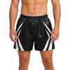 Mens Waterproof Swim Trunks Pockets Color Blocking Stripes Elastic Waistband Athletic Bottoms