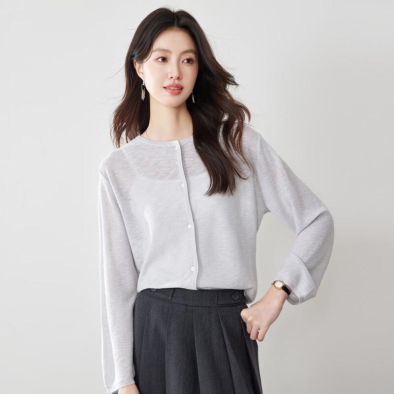 CARBAMMI Women s Round Neck Knit Cardigan M