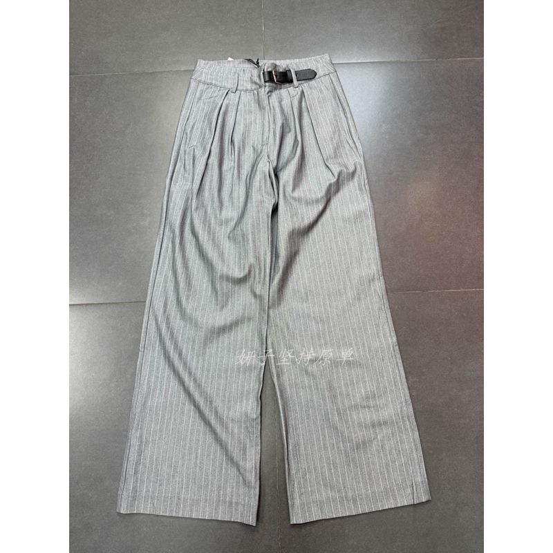 

Export Heavy Weight Classy Cotton Blend Double-Headed Lace Pants High Waist French Style Temperament Work Clothing Stripes Pants Grey Stripes pants L