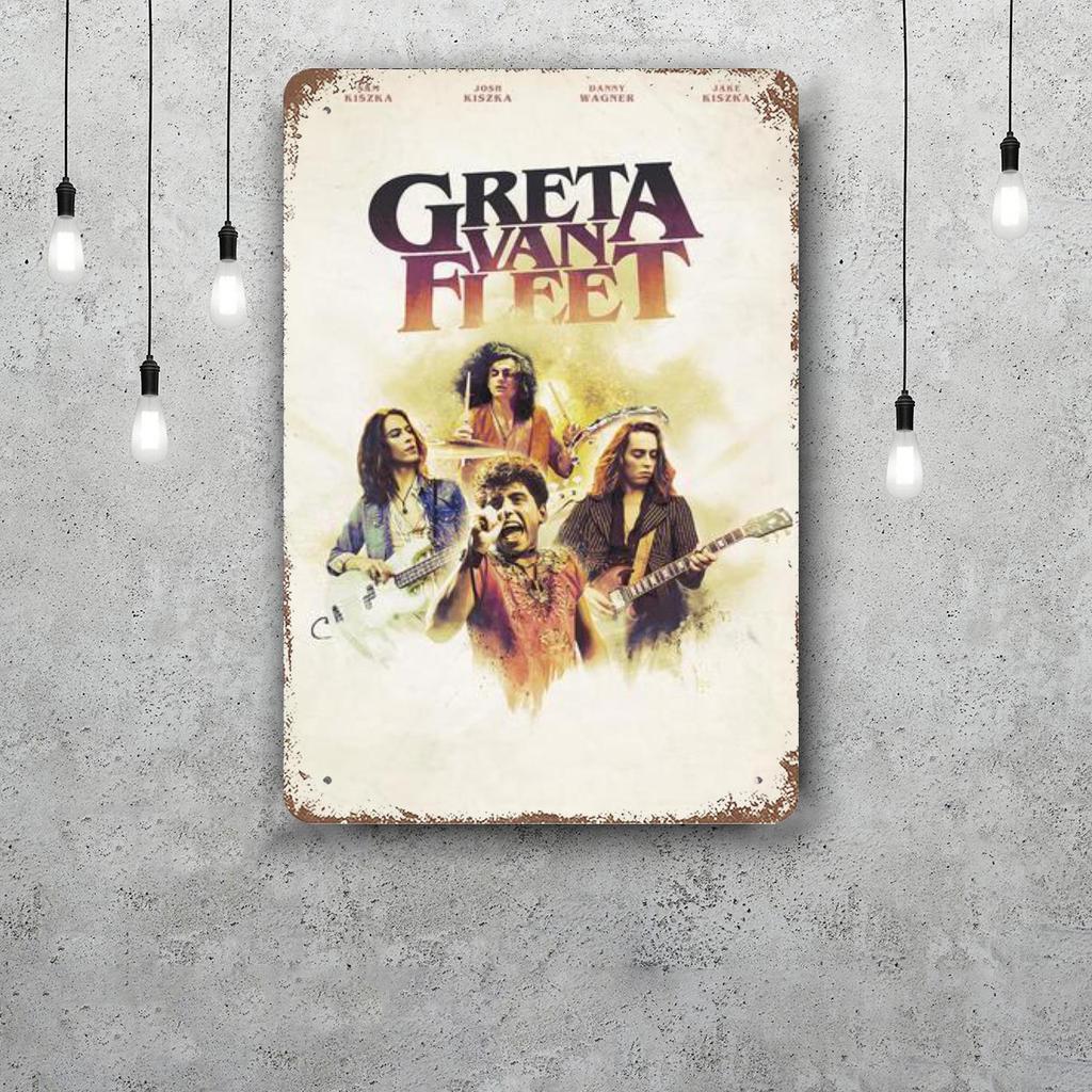 Greta Van Fleet Metal Signs Wall Decor Vintage Tin Signs Captain Metal Poster Decor for Bar Pub Club Wall Decoration