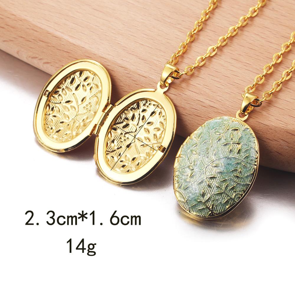 Golden Locket Pendant Mood Necklace Emotion Women Men Lovers Photo Frame Box Choker Necklaces Fashion Love Enamel Jewelry