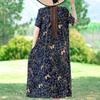 Summer Casual Women's Dresses Vintage Clothes Plus Size Short Sleeve Elegant Long Dress