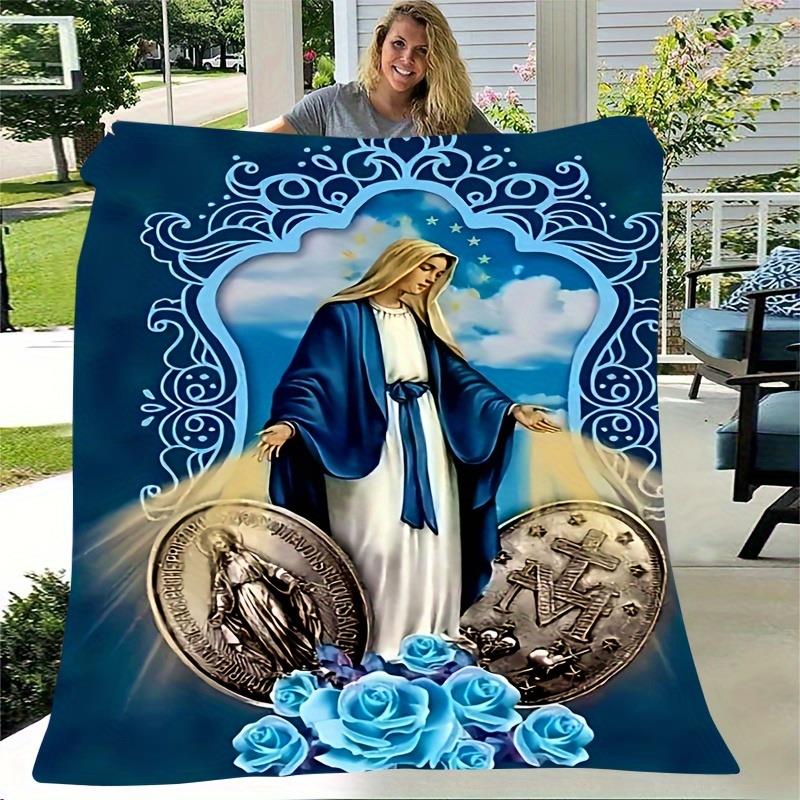 

Jesus Christ religious flannel bedspread is suitable for all seasons machine can be used on sofas beds for meditation purposes. 75x90cm
