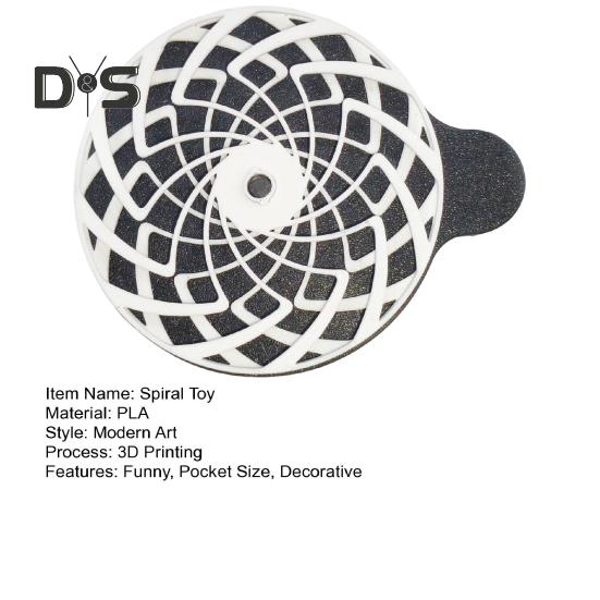 Stress Relief Spiral Toy 3D Printed Toy Pocket Size Fidget Toy Relaxation Rotating Wheel Concentration Enhancing Toy