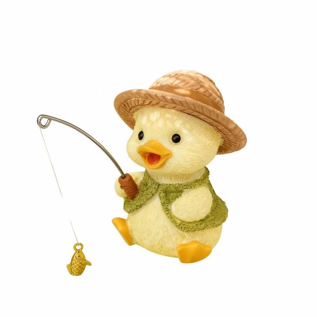 Duck Figurine with Hat Cute Statue Miniature for Tabletop