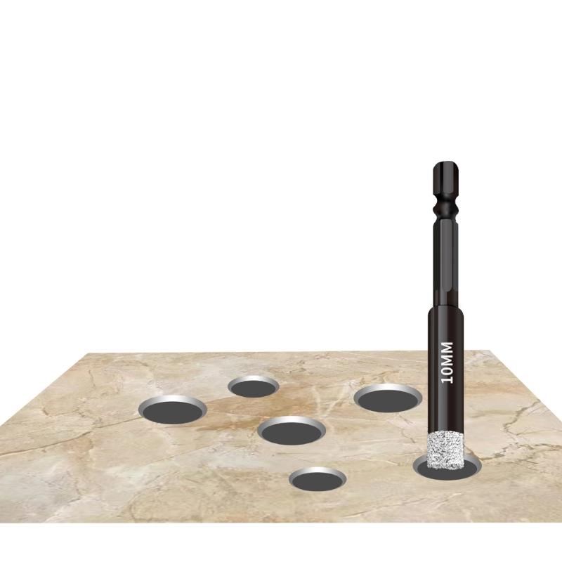 5Pack Diamond Drill Bits Set for Granite Ceramic Marble Tile Stone Glass Hard Materials, Integrated Coolant for Fast Dry