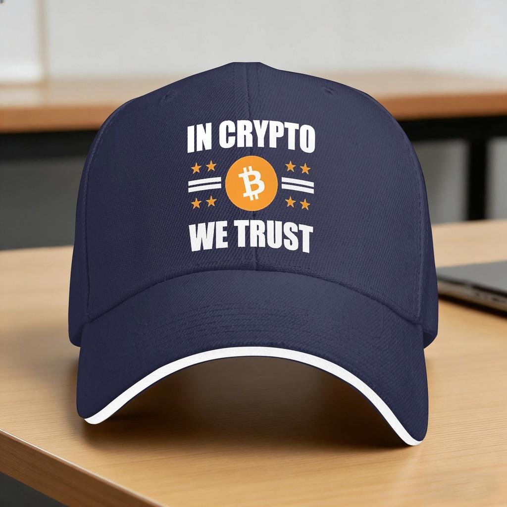 Bitcoin In Crypto We Trust  Baseball Cap  Casual Trucker Hat Summer Unisex Men Hiking Fishing Baseball Caps