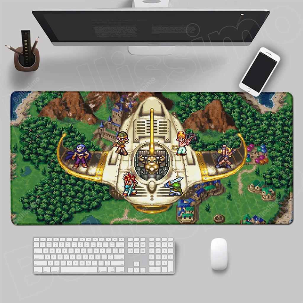 Mauspad Anime Gamer Gaming Zubehör Speed C-chrono Trigger Tastaturpad Gummi-Lock-Kante Schreibtisch-Mausmatte Laptop-Mauspad