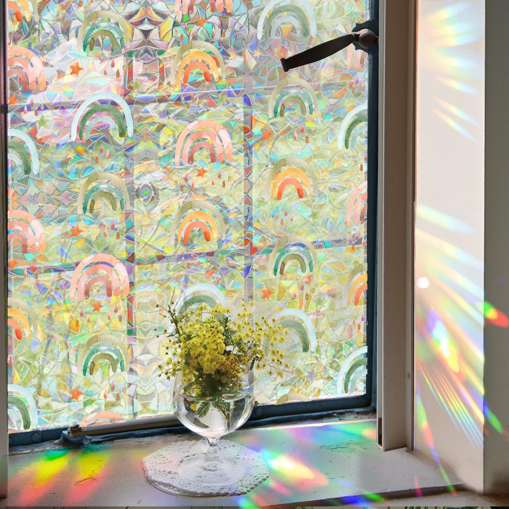 Window Covering Privacy Film Static Cling Glass Stickers Non-Adhesive Static Stained for Home Heat Control