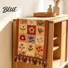 Retro Jacquard Tablecloth for Coffee Table Vintage Floral Runner Decorative Scarf with Tassels Washable Dust Proof Protective Mat Cover Cloth Table,
