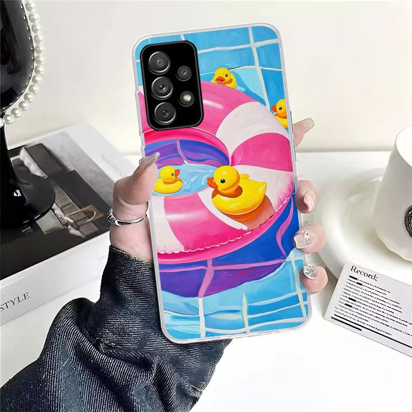 Rubber Ducks Swimming Pool For Samsung Galaxy A52S A42 A32 A22 A12 A02S A51 A50S Phone Case A41 A31 A21S A30S A20S A20E A70 A71