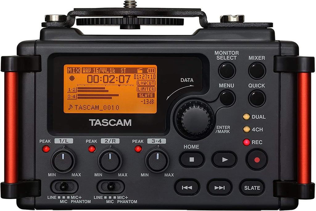 TASCAM DR-60DmkII Multi-Track Field Recorder Bundle 4-Input 4-Track with EMB Cable and Gravity Magnet Phone Holder