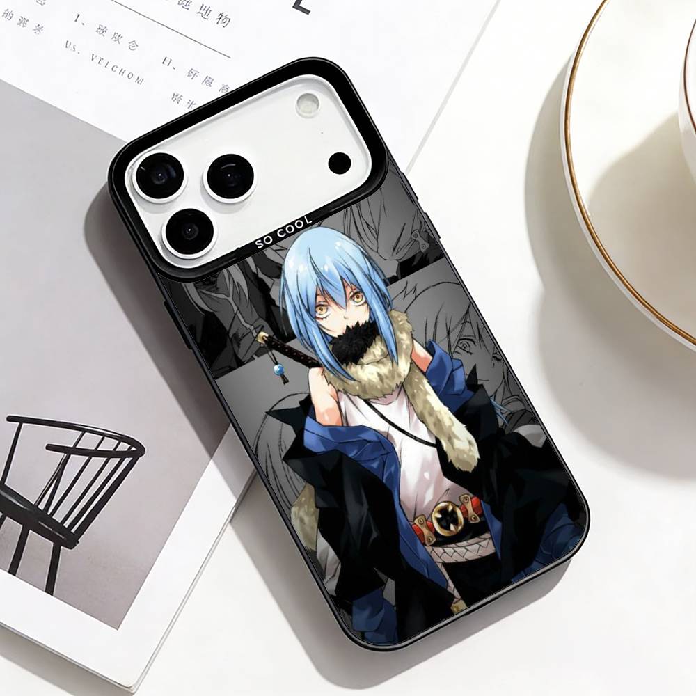 Slime Anime Rimuru Tempest Phone Case For iPhone17,16,15,14,13,12,Pro Max Black Colorful Phone case