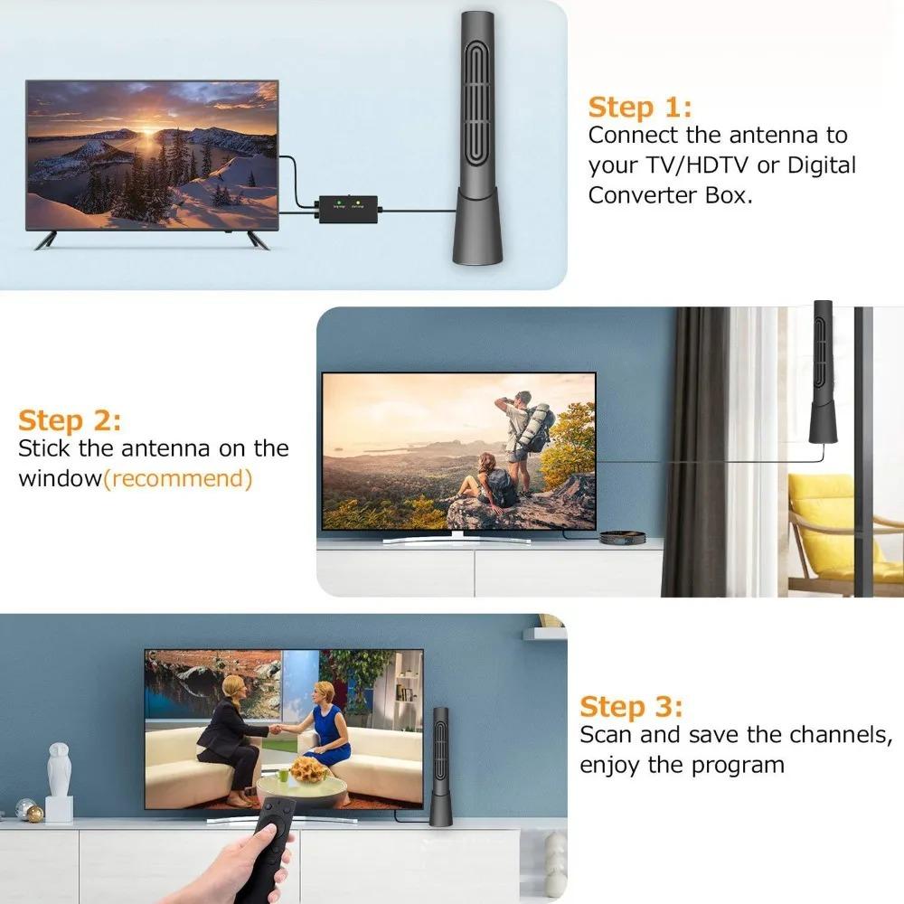 HDTV Digital Antenna for All Smart/Old TV for Smart TV for Local Channels Long Range, Supports 4K DTMB, ATSC, DVB-T2, DMB-T, ISDB-T