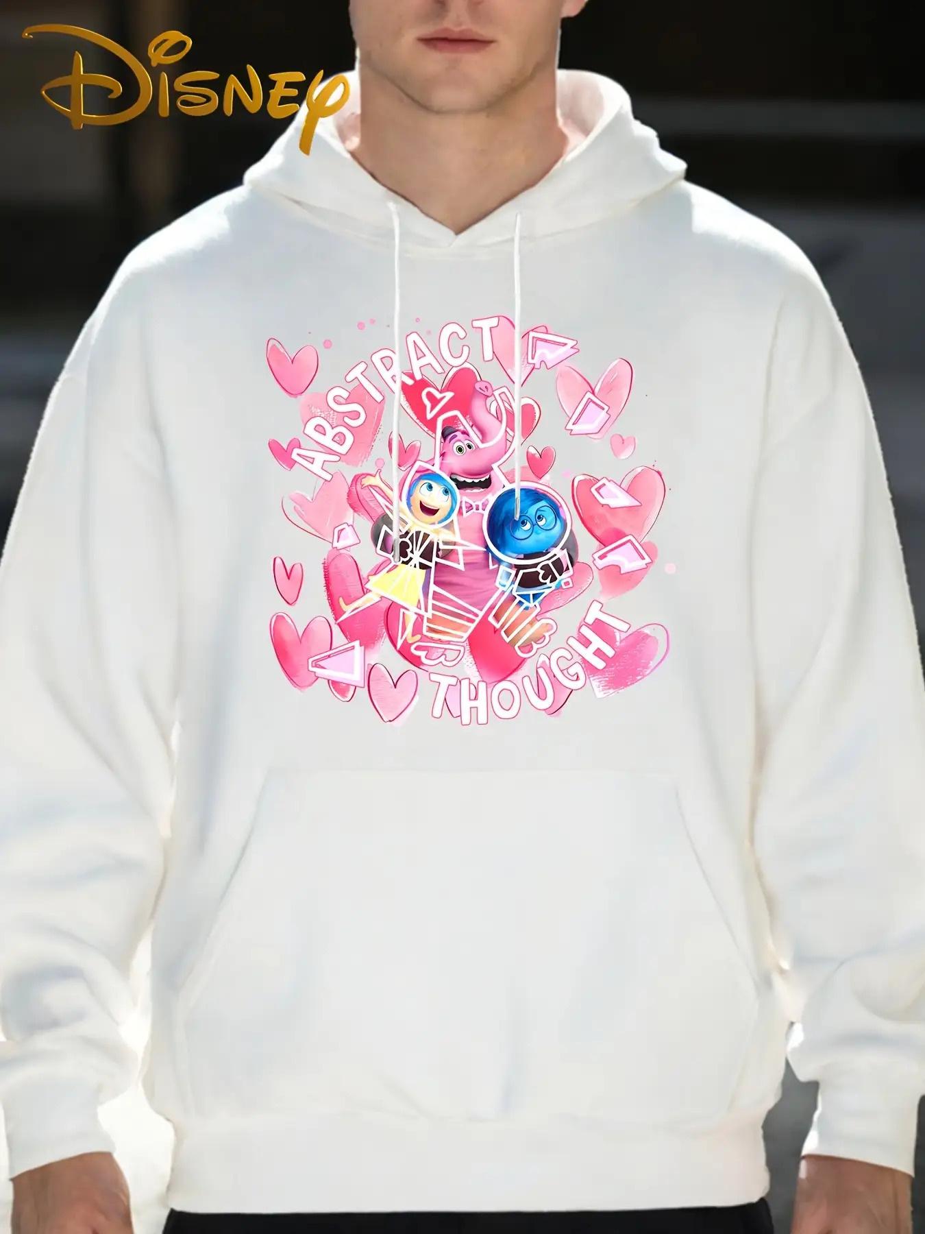

Disney Character Hoodie with Joyful Heart-shaped Design, Unisex Loose Fitting Hoodie 3XL