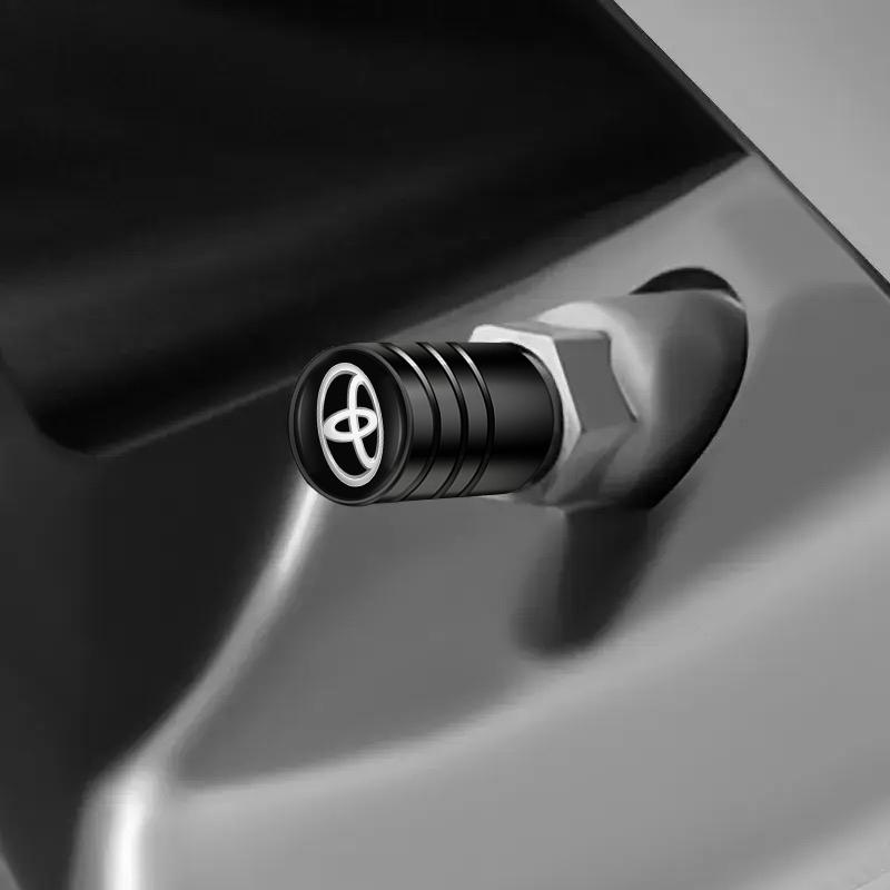 4Pcs Toyota Logo Aluminum Tire Stem Valve Caps Car Tire Wheel Stem Air Valve Caps for sticker Car Motorcycle Bike