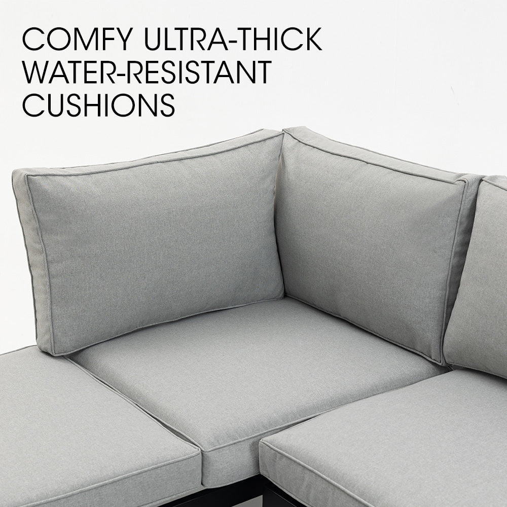 Outdoor Dining Sets Fortia 4 Pc Outdoor Furniture Setting Seater Lounge Chairs And Side Tables Outdoors Garden Patio