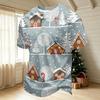 Men's Quick-Dry Round Neck Short Sleeve T-Shirt with Christmas Print for Holiday Party