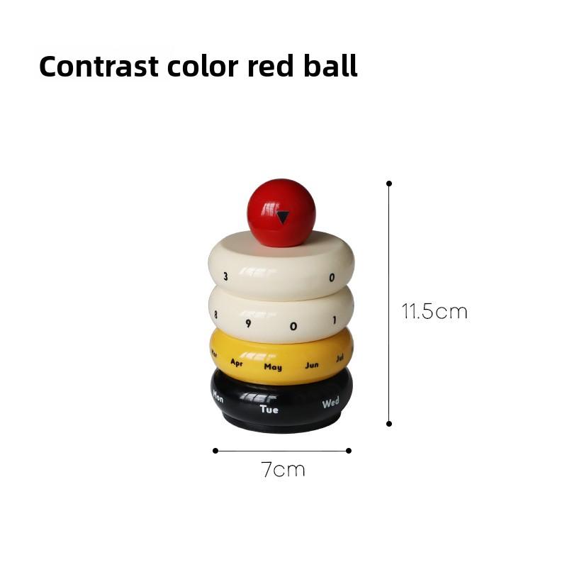 

Cute Style Color-blocking Rotatable Calendar Desk Calendar Desktop, Living Room Entrance Decoration Small Ornaments, Ornaments and Accessories A contrasting red ball