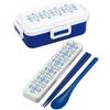 Skater Chopsticks and Spoon Set, Bento Box, Adult, Antibacterial, Combo Set, 18cm, Non-Clinking, Made In Japan, Tenpyo Pattern, Dreamy, Dark Blue, CCS