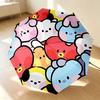 Cute Characters 8 Ribs 3Fold Black Glue Uv Protection Umbrella Sun Protection Rainproof Compact Folding Umbrella For Travel Daily Use C924154