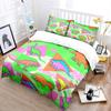 Colorful Cartoon Dinosaur Background Pattern Duvet Cover Set Digital Print Polyester Bedding with Zipper Closur for kids gifts