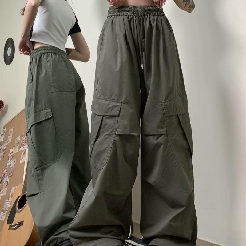 Fashion Casual Streetwear Frau Cargohose Weite Beinhose Damen Hohe Taille Plus Size Y2K Trendy Lose Gerade Bürodamenhose