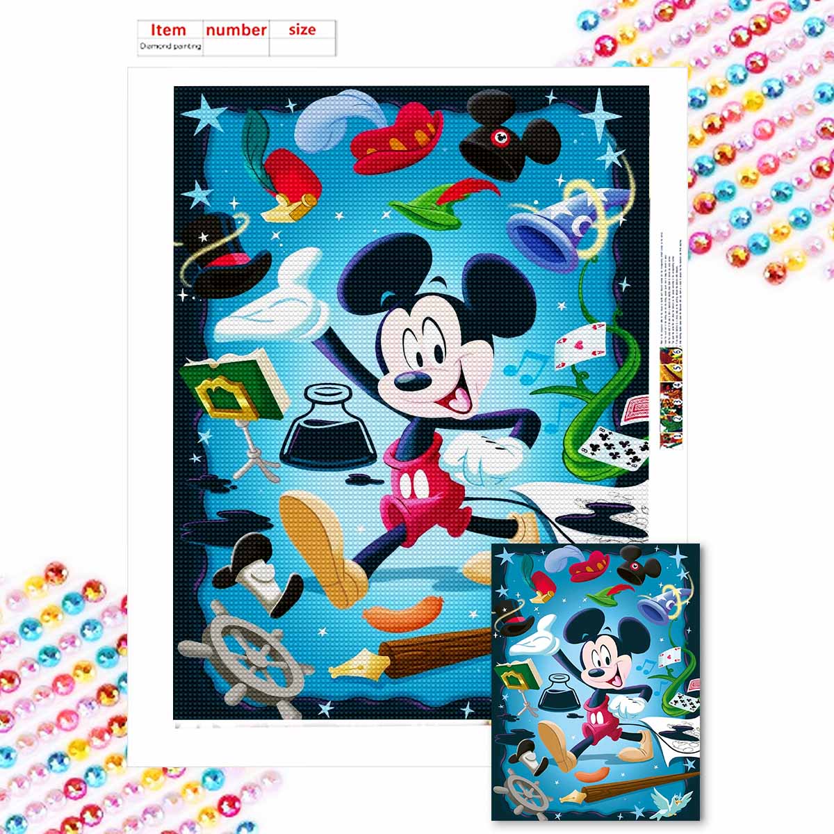 

Алмазная живопись своими руками Гениальные идеи Микки Набор для вышивания крестом Мозаичное искусство Алмазная живопись Полный круглый алмаз Домашнее украшение Round 20x30cm