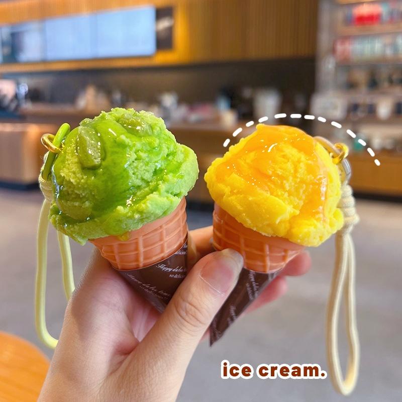 1 Pezzo Accessori Borsa Creativo Simulazione Modello Gelato Decorazione Auto Ciondolo Regali di Festa Regali per Feste