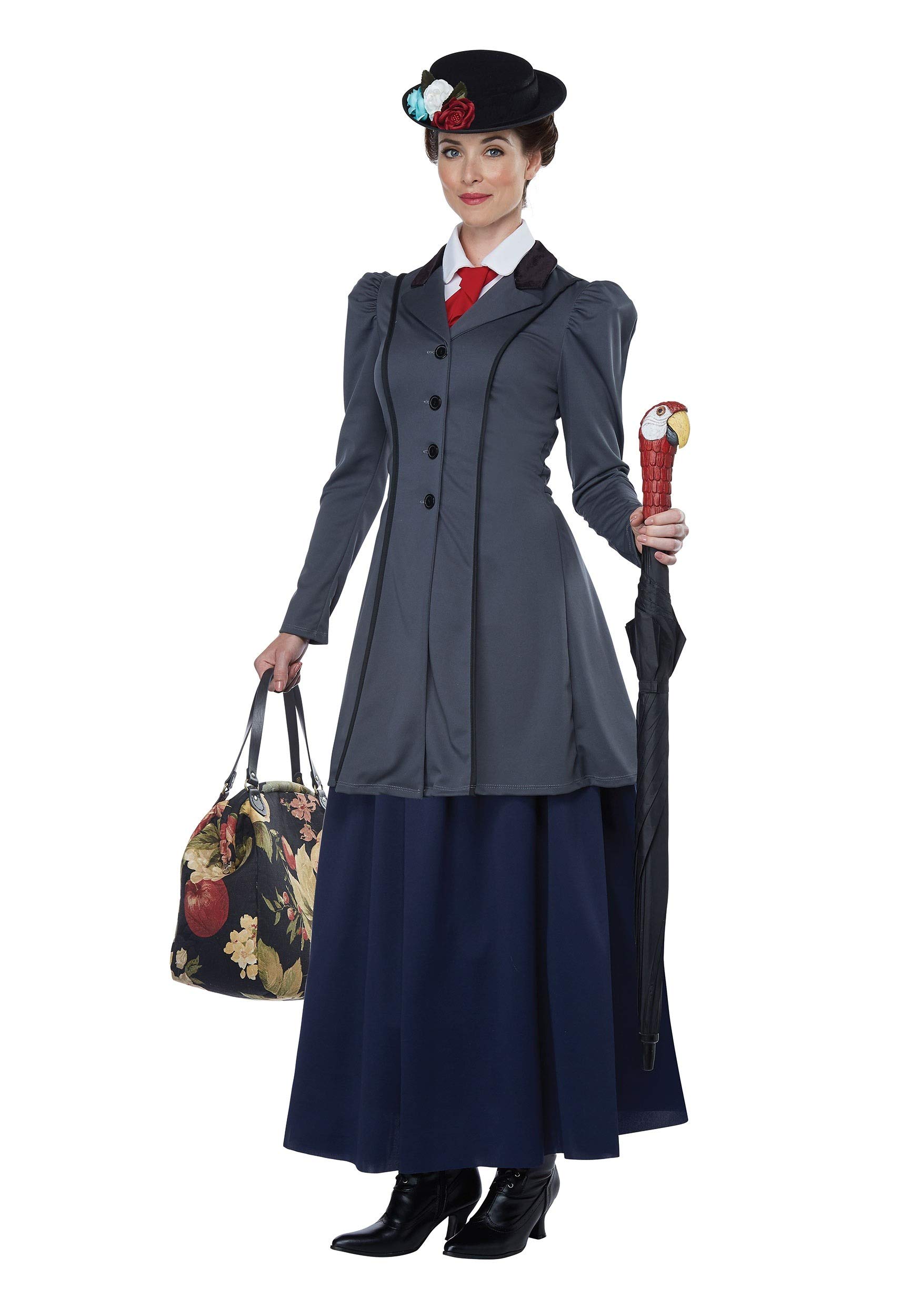 California Costumes Women s English Nanny - Adult Costume, Gray/Navy, Small