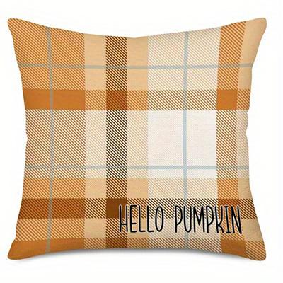 Home Decor Fall-Themed Pumpkins And Hello Fall Design Pattern Cushion Cover Suitable For Sofa Bedroom Car Pillow Cover