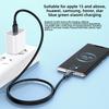 LICHO PQ108 USB3.2 Type-C Phone Data Cable USB-A/Type-C Connectors 10Gbps 60W Fast Charging CarPlay PVC Material Black