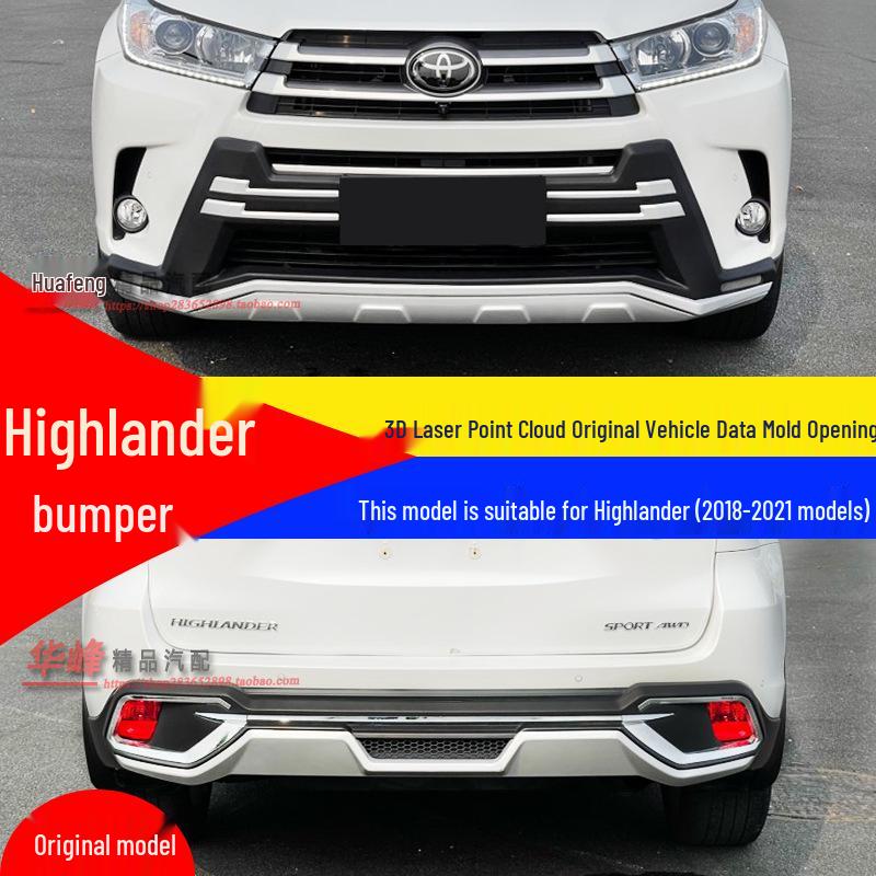 18-21 Toyota Highlander Front and Rear Bumper Decorative and Anti-Collision Strips Rear Bumper - Original