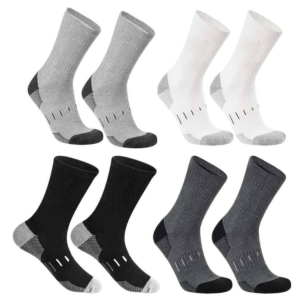 Running Crew Socks Cushioned Athletic Socks for Men Performances Socks Wicking Moisture Cushion Ankle Socks Everyday Sock