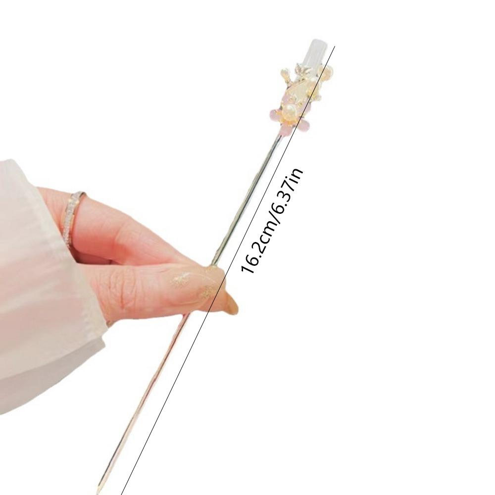 1pc Vintage Cherry Blossom Pearl Hairpin Minimalist Braided Bun Pin for Women Versatile Retro Hair Jewelry with Luxe Elegance